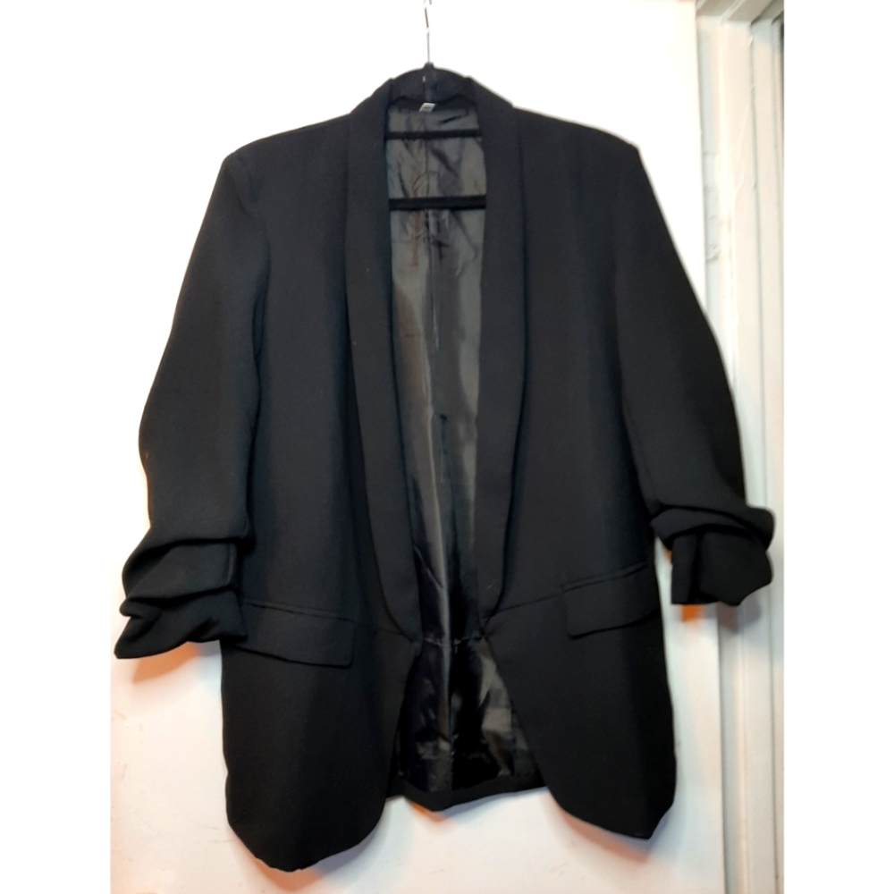 Black Shawl Collar Tailored Blazer